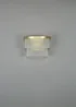 BHS Aubrey Frosted Two Tier Glass Wall Light Brass - One Size Image 4