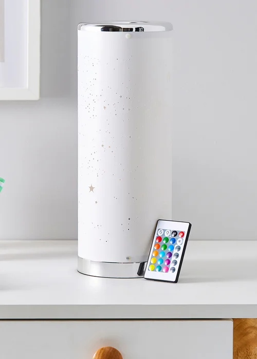 Glow LED Starburst Cylinder Table Lamp with Remote Control (36.5cm x 13cm) - One Size Image 2