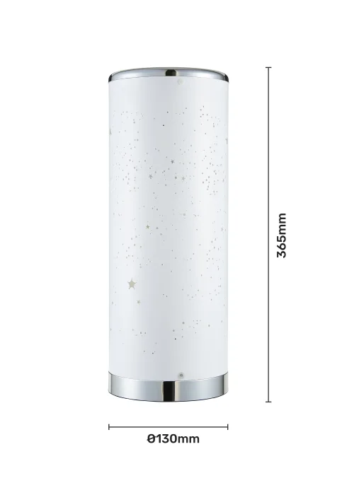 Glow LED Starburst Cylinder Table Lamp with Remote Control (36.5cm x 13cm) - One Size Image 5