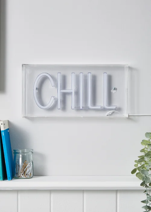 Glow Chill Blue Neon Acrylic Light Box (15cm x 30cm) - One Size Image 4