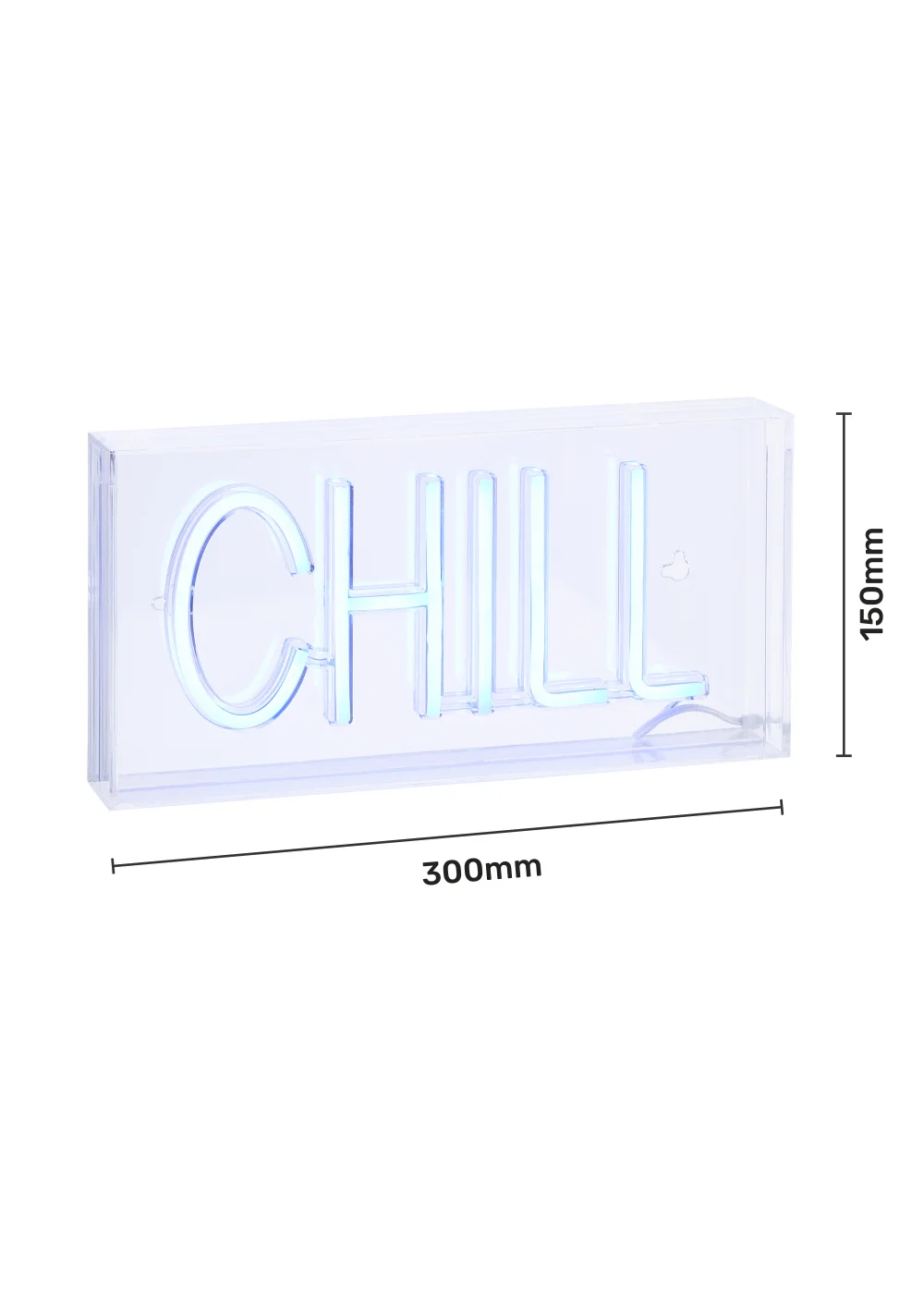 Glow Chill Blue Neon Acrylic Light Box (15cm x 30cm) - One Size Image 5