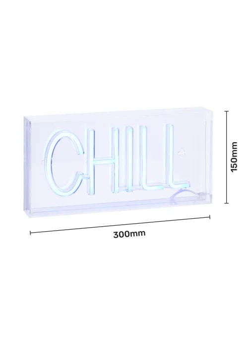 Glow Chill Blue Neon Acrylic Light Box (15cm x 30cm) - One Size Image 5