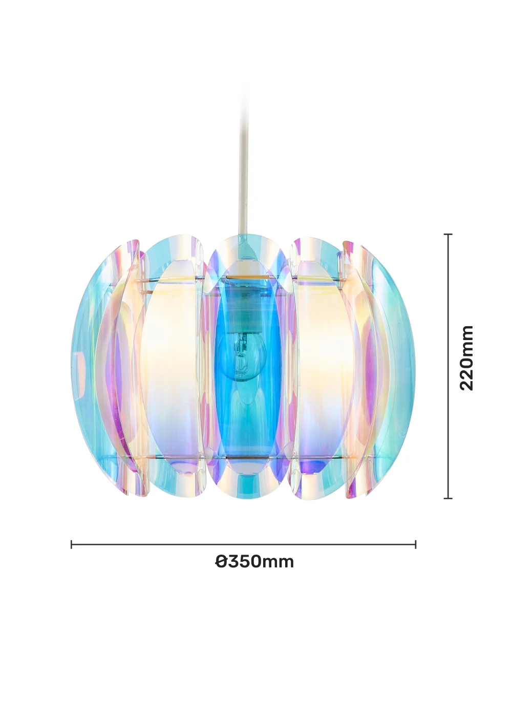 Glow Taco Iridescent Easyfit Light Shade (22cm x 30cm) - One Size Image 5