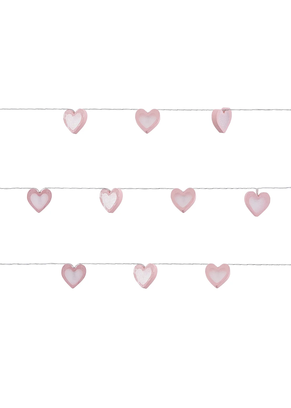 Glow Love Heart Wood String Lights (6cm x 435cm) - One Size Image 4