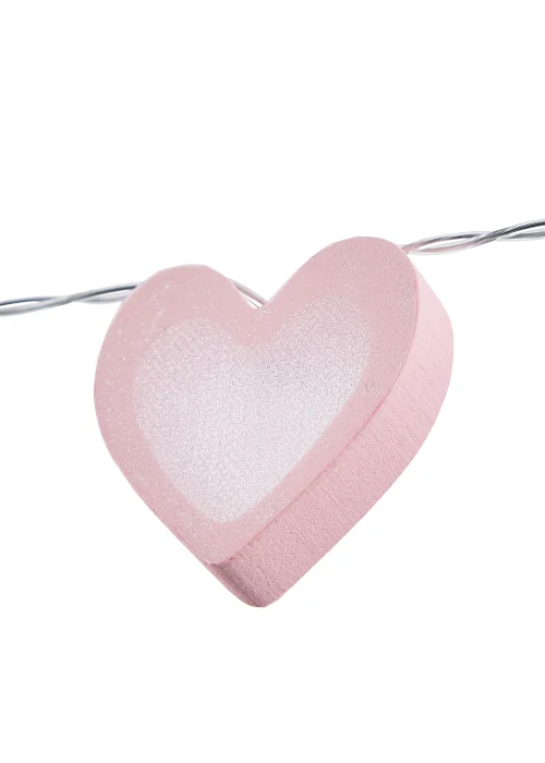 Glow Love Heart Wood String Lights (6cm x 435cm) - One Size Image 3