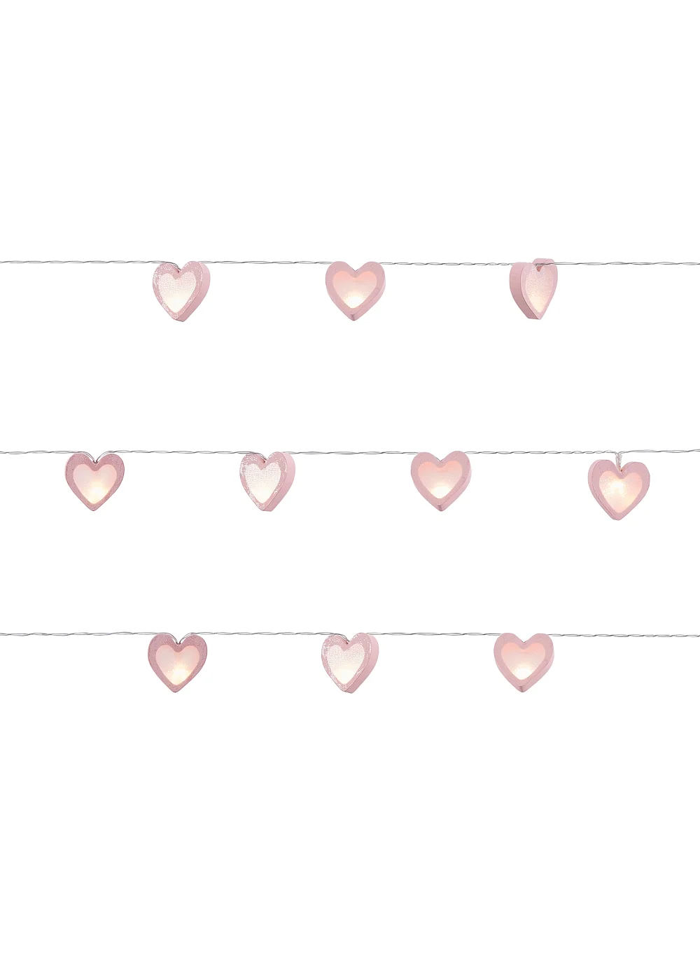Glow Love Heart Wood String Lights (6cm x 435cm) - One Size Image 2