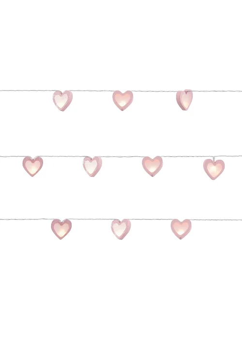 Glow Love Heart Wood String Lights (6cm x 435cm) - One Size Image 2