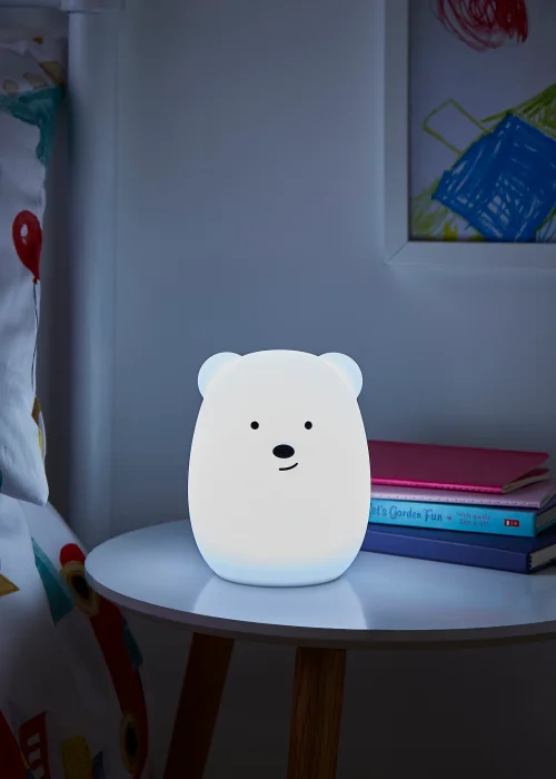 Glow Bear Colour Changing Night Light (15cm x 10cm) - One Size Image 1