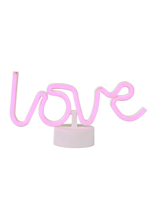 Glow Love Pink Neon Light (16cm x 28cm) - One Size Image 2