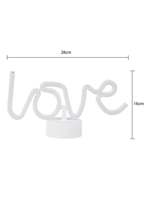 Glow Love Pink Neon Light (16cm x 28cm) - One Size Image 5