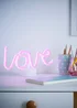 Glow Love Pink Neon Light (16cm x 28cm) - One Size Image 1