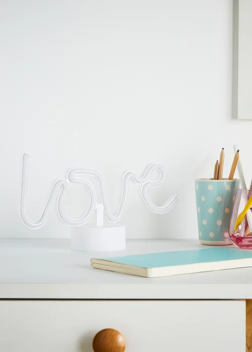 Glow Love Pink Neon Light (16cm x 28cm) - One Size Image 4