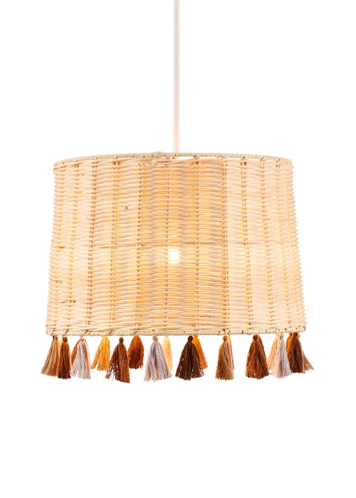 Glow Rattan Tassle Easyfit Light Shade (24cm x 30cm) - One Size Image 4