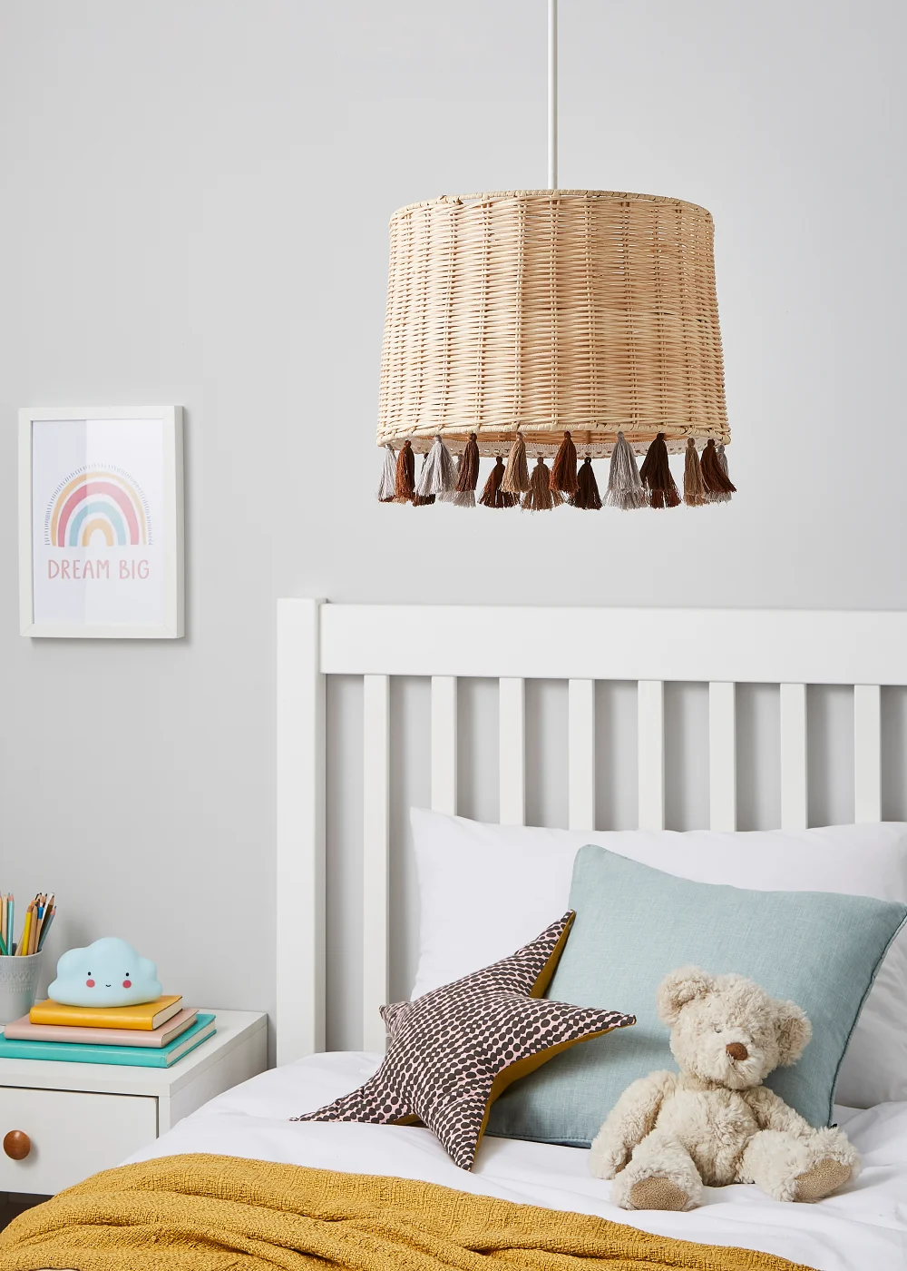 Glow Rattan Tassle Easyfit Light Shade (24cm x 30cm) - One Size Image 1