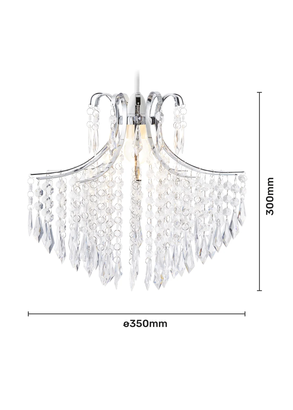 Glow Acrylic Droplet Easyfit Ceiling Light (30cm x 35cm) - One Size Image 5