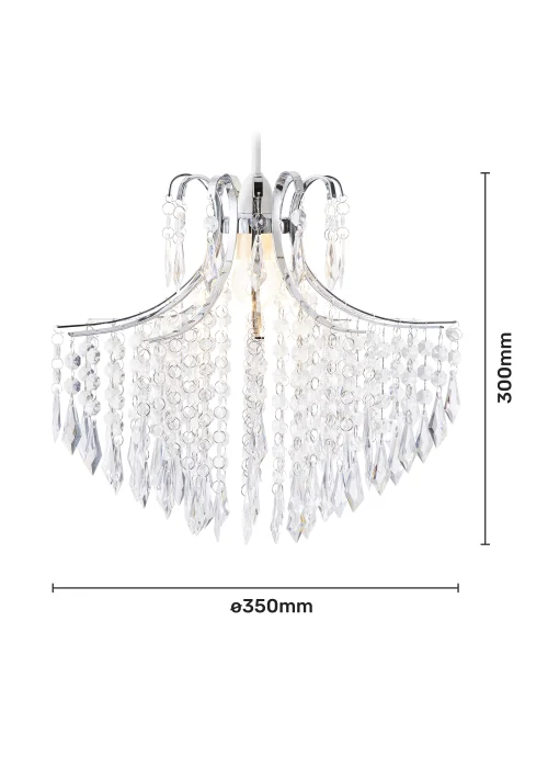 Glow Acrylic Droplet Easyfit Ceiling Light (30cm x 35cm) - One Size Image 5