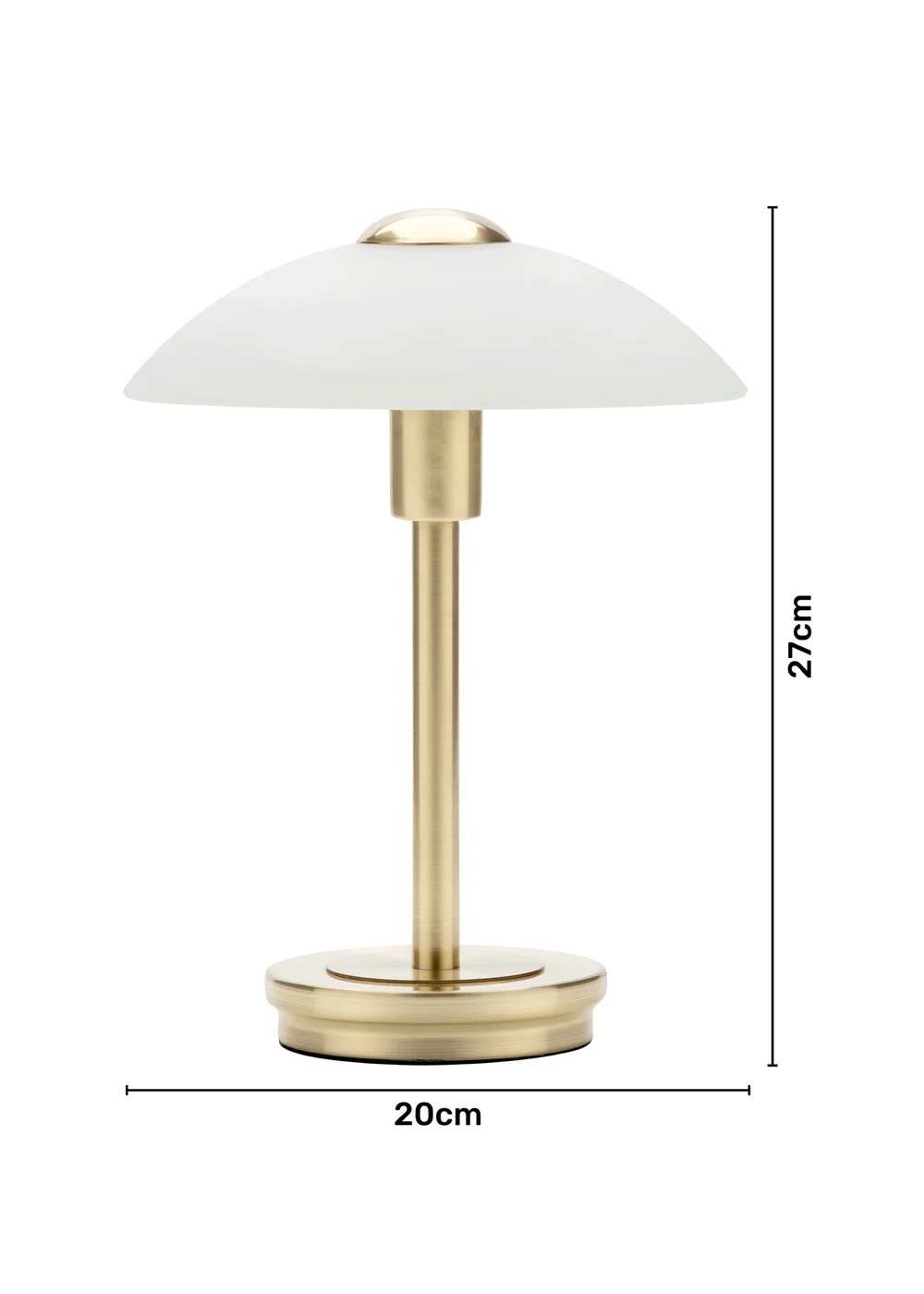 BHS Archie Touch Lamp Satin Brass(27cm x 20cm) - One Size Image 6