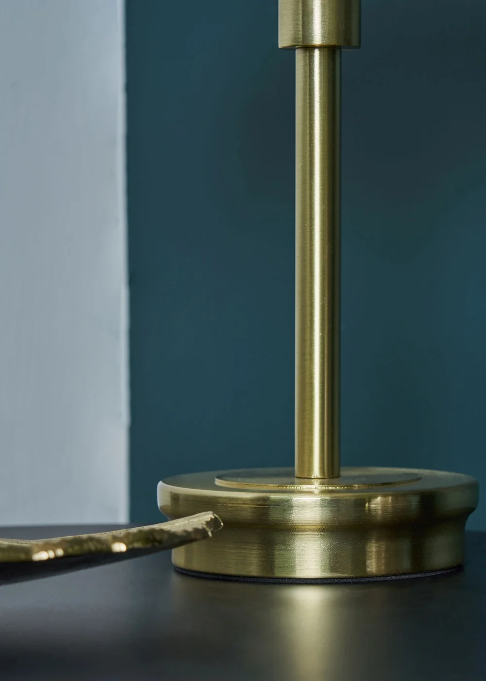 BHS Archie Touch Lamp Satin Brass(27cm x 20cm) - One Size Image 3