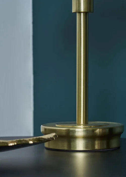 BHS Archie Touch Lamp Satin Brass(27cm x 20cm) - One Size Image 3