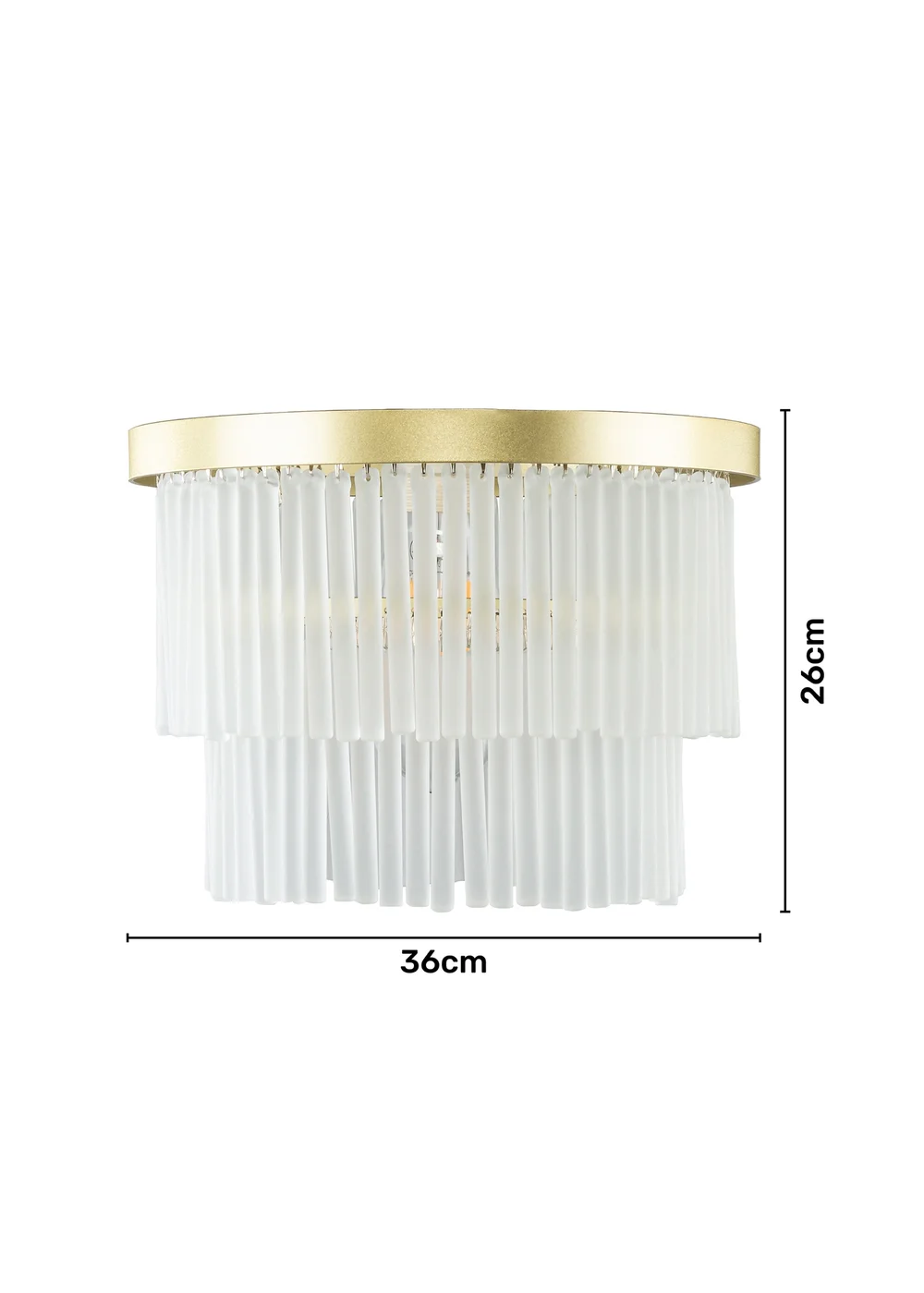BHS Aubrey Frosted Flush Ceiling 5 Light Brass (26cm x 36cm) - One Size Image 4