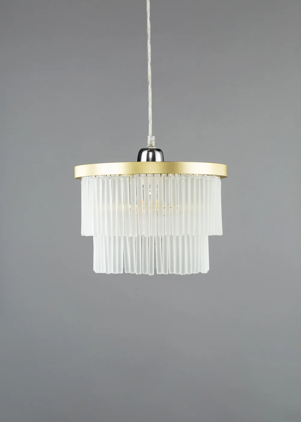BHS Aubrey Frosted Easyfit Ceiling Light Brass (19cm x 25cm) - One Size Image 3