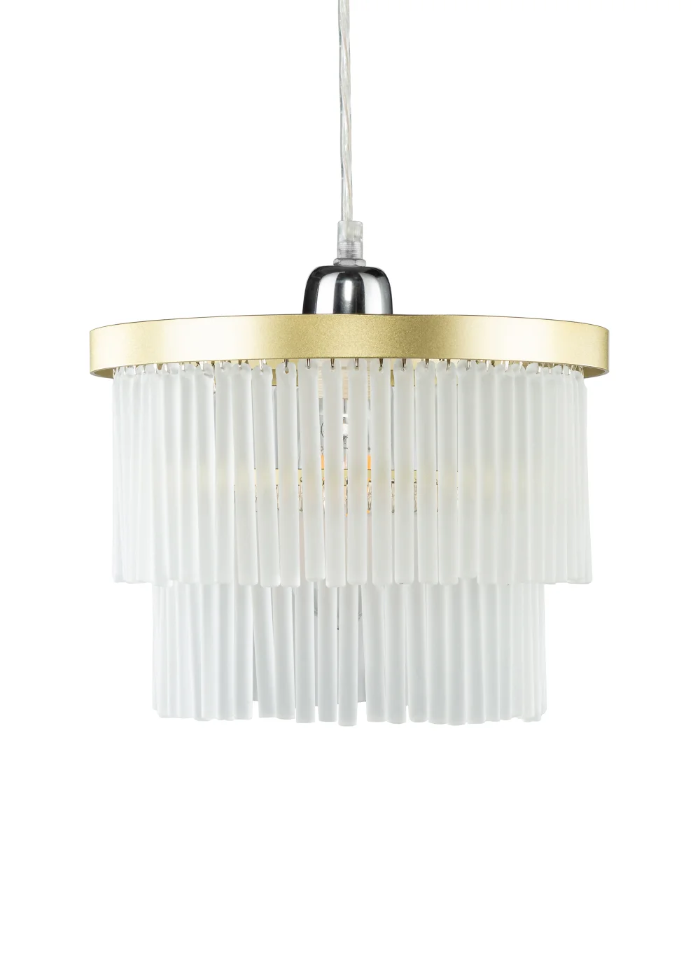 BHS Aubrey Frosted Easyfit Ceiling Light Brass (19cm x 25cm) - One Size Image 1