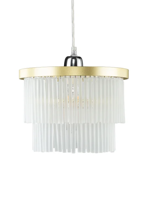 BHS Aubrey Frosted Easyfit Ceiling Light Brass (19cm x 25cm) - One Size Image 1