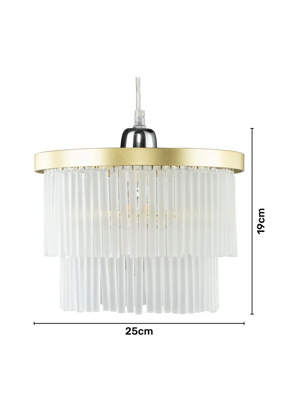 BHS Aubrey Frosted Easyfit Ceiling Light Brass (19cm x 25cm) - One Size Image 5