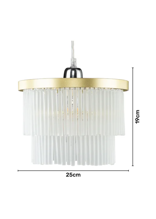 BHS Aubrey Frosted Easyfit Ceiling Light Brass (19cm x 25cm) - One Size Image 5
