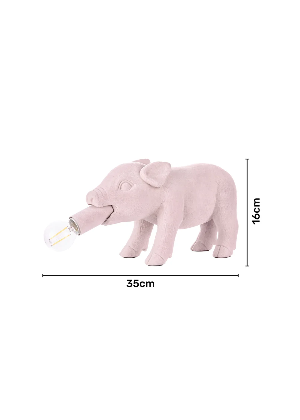 BHS Hilda Pink Pig Table Lamp (16cm x 35cm) - One Size Image 4