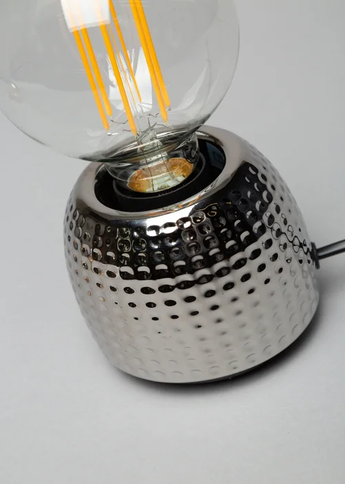 BHS Embossed Table Lamp Satin Chrome (9cm x 10cm) - One Size Image 4