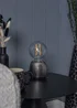 BHS Embossed Table Lamp Satin Chrome (9cm x 10cm) - One Size Image 2