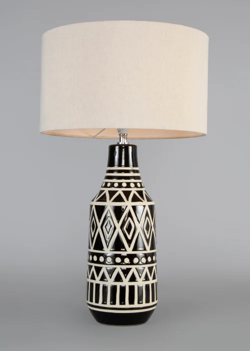 BHS Odin Tribal Table Lamp Black (62cm x 34cm) - One Size Image 4