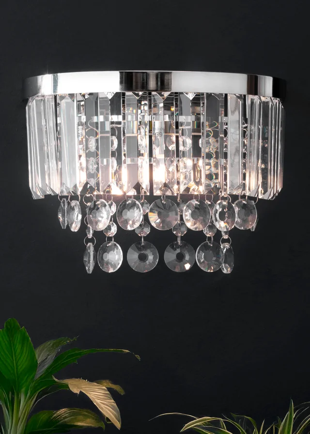 BHS Chrome Paladina 2 Light Wall Light