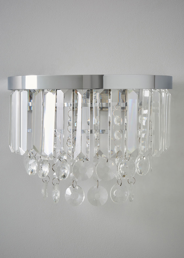 BHS Chrome Paladina 2 Light Wall Light
