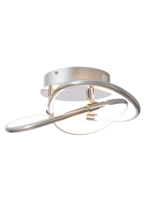BHS Eero Knotted Shape LED Flush Ceiling Light Chrome (15cm x 36cm) - One Size Image 4
