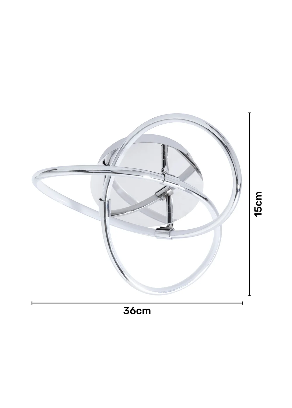 BHS Eero Knotted Shape LED Flush Ceiling Light Chrome (15cm x 36cm) - One Size Image 6