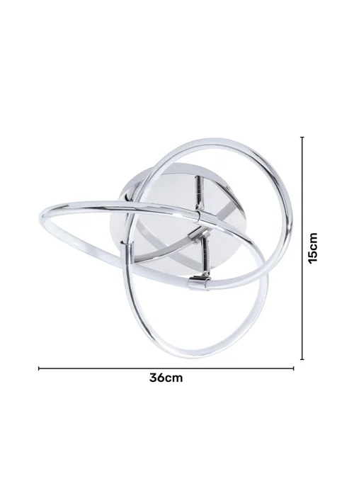 BHS Eero Knotted Shape LED Flush Ceiling Light Chrome (15cm x 36cm) - One Size Image 6