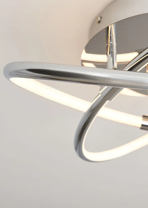 BHS Eero Knotted Shape LED Flush Ceiling Light Chrome (15cm x 36cm) - One Size Image 3