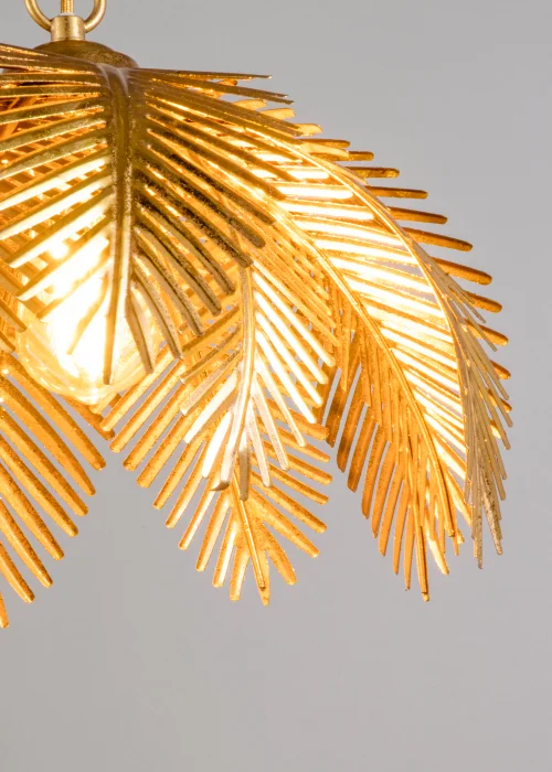 BHS Brookby Palm Ceiling Light Brass (Adjustable 34-129cm x 40cm) - One Size Image 5