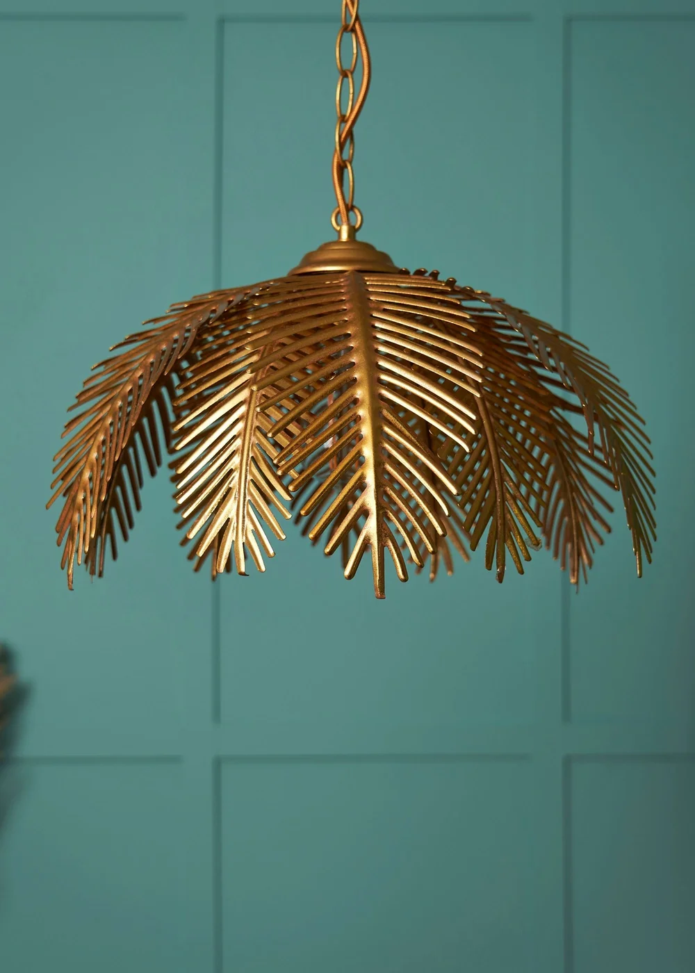 BHS Brookby Palm Ceiling Light Brass (Adjustable 34-129cm x 40cm) - One Size Image 2