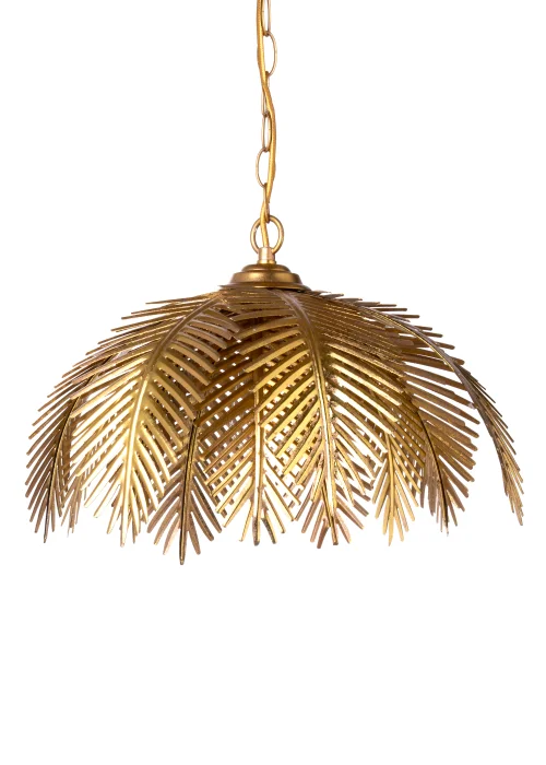 BHS Brookby Palm Ceiling Light Brass (Adjustable 34-129cm x 40cm) - One Size Image 4