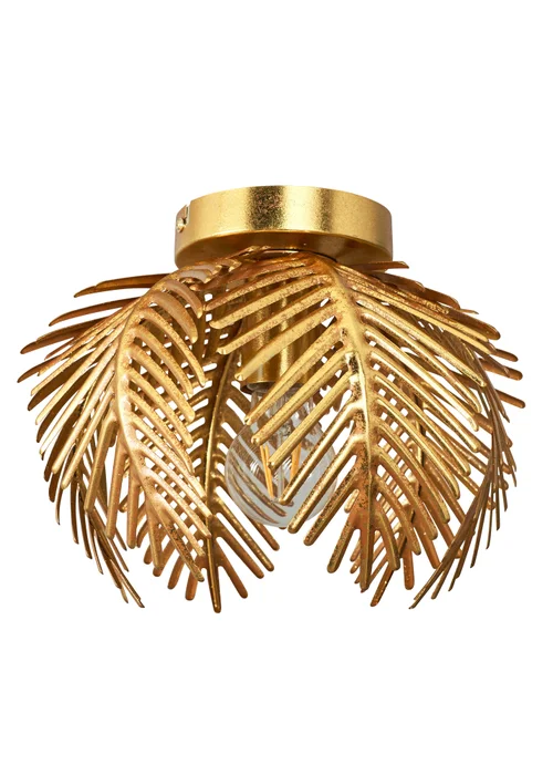 BHS Brookby Palm Flush Ceiling Light Brass (21cm x 30cm) - One Size Image 5