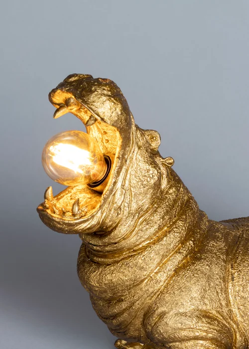 BHS Bernard Hippo Table Lamp Gold (28cm x 34cm) - One Size Image 3