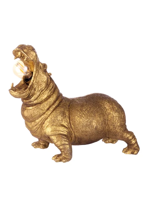 BHS Bernard Hippo Table Lamp Gold (28cm x 34cm) - One Size Image 2