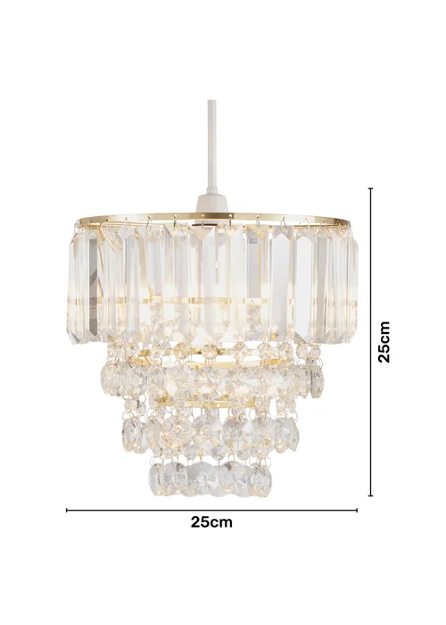 BHS Paladina Easyfit Ceiling Light Brass (25cm x 25cm) - One Size Image 5