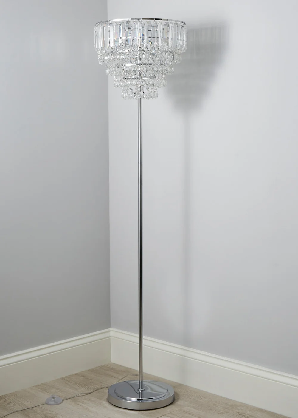 BHS Chrome Paladina Floor Lamp - One Size Image 1