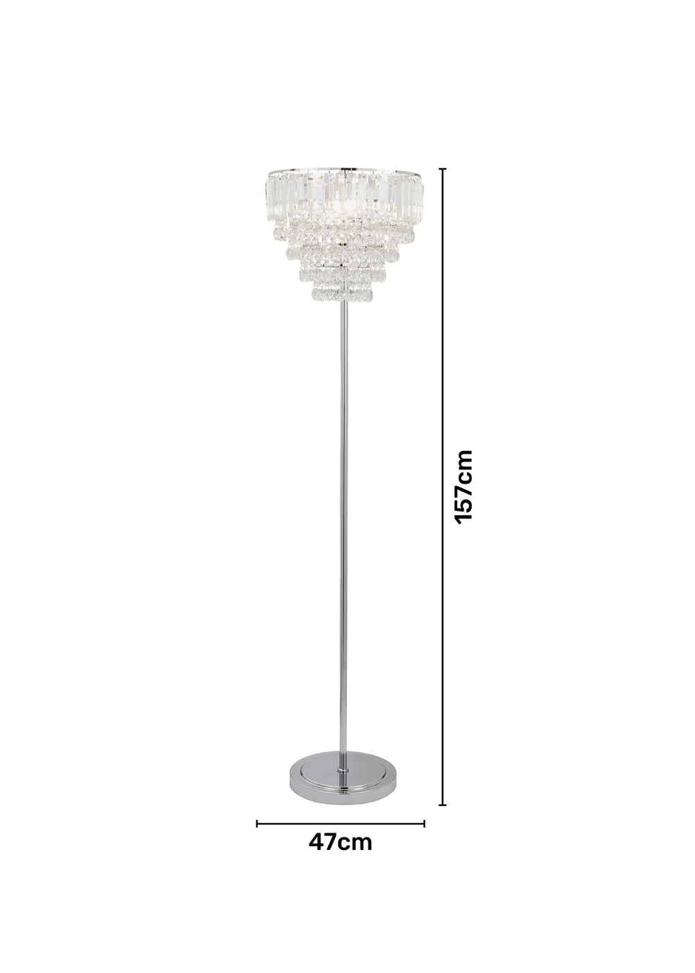 BHS Chrome Paladina Floor Lamp - One Size Image 5