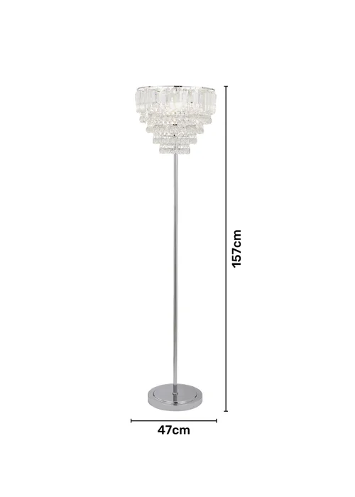 BHS Chrome Paladina Floor Lamp - One Size Image 5