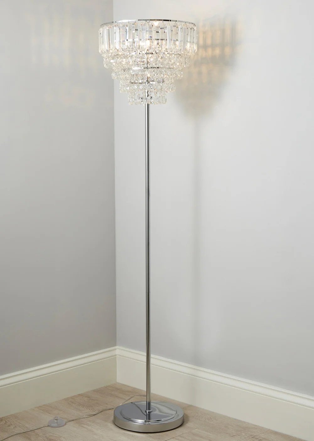 BHS Chrome Paladina Floor Lamp - One Size Image 2